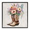 Stupell Industries Country Cowboy Boots Bouquet Black Framed Giclee Art